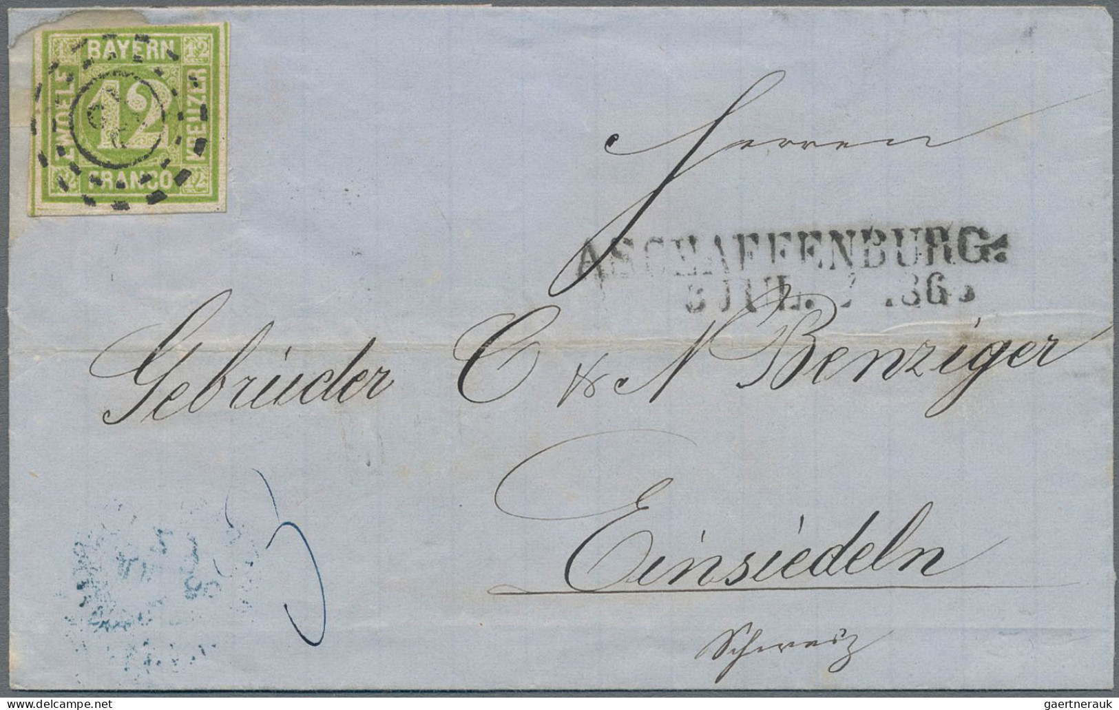 Bayern - Marken Und Briefe: 1861/1866, 12 Kr. Rot Und 12 Kr. Grün, Zwei Briefe J - Autres & Non Classés