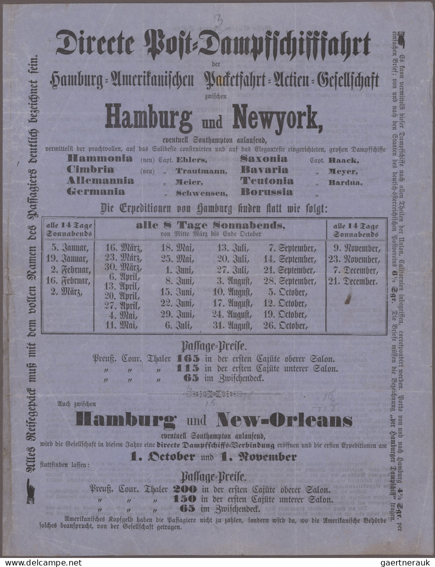 Bayern - Marken Und Briefe: 1867 "Directe Post-Dampfschifffahrt Hamburg-Amerikan - Andere & Zonder Classificatie