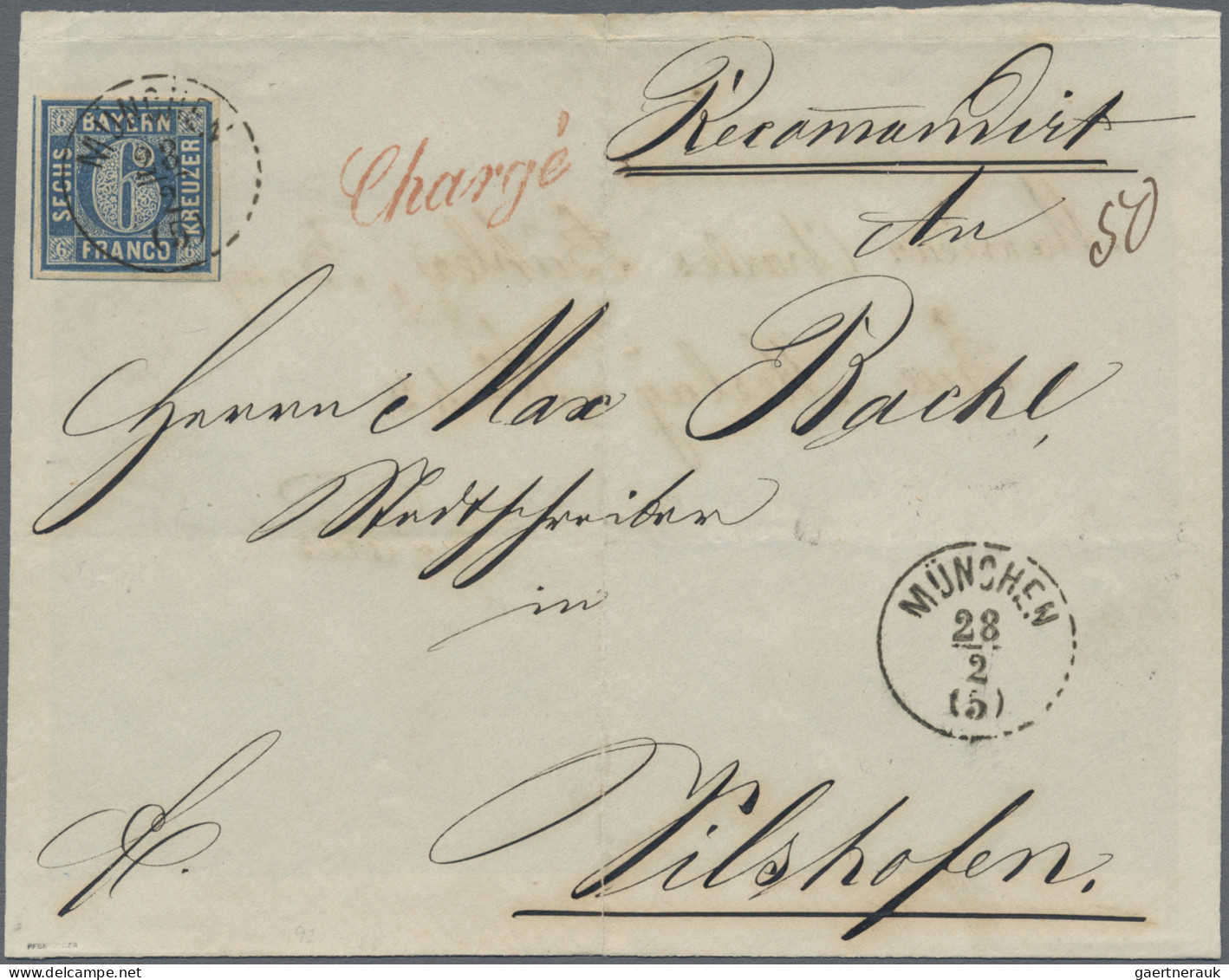 Bayern - Marken Und Briefe: 1862, 6 Kr. Blau, Farbtiefes Und Allseits Voll- Bis - Other & Unclassified