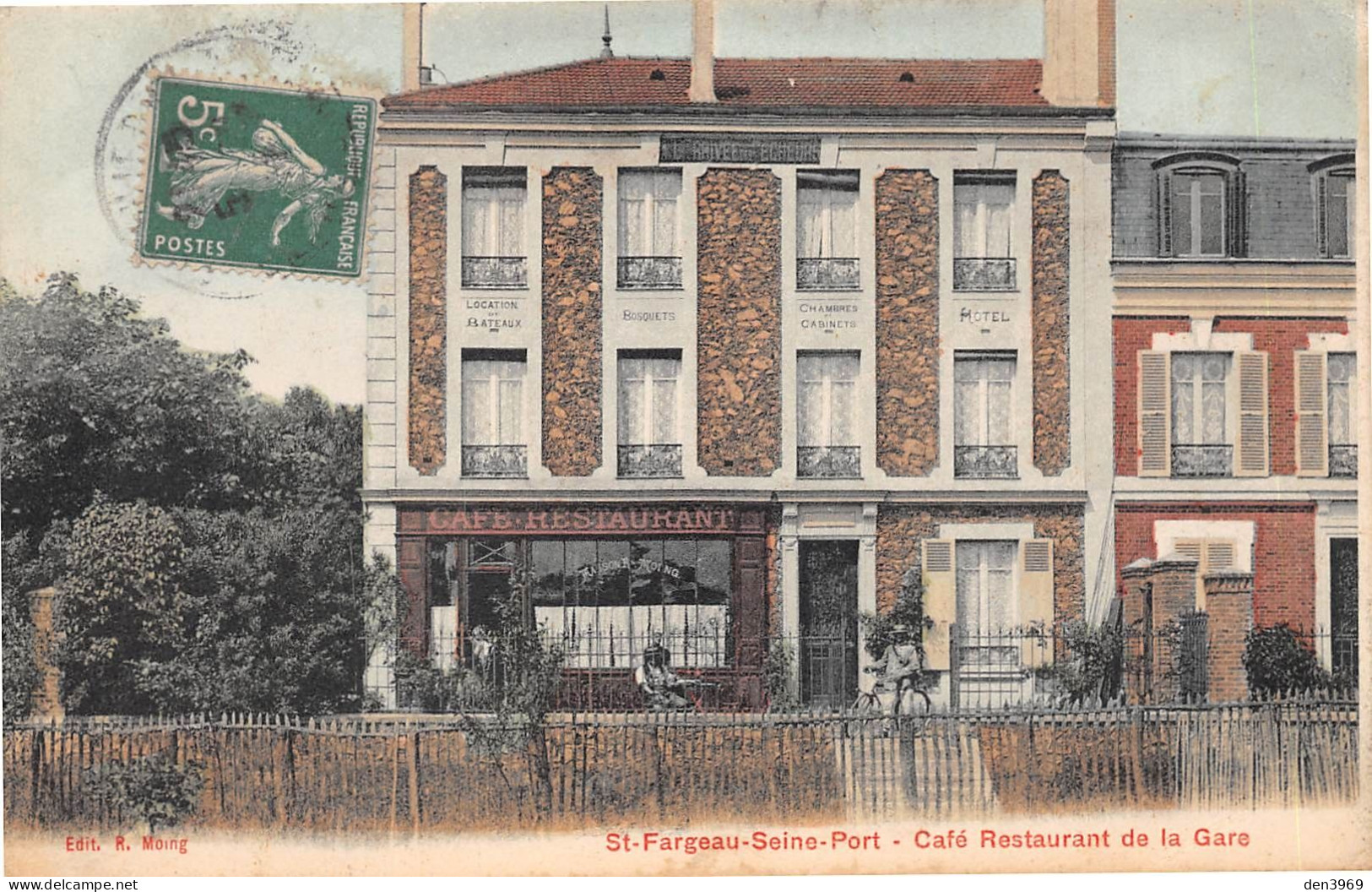 SAINT-FARGEAU-SEINE-PORT (Seine-et-Marne) - Café-Restaurant De La Gare, A L'Arrivée Des Pêcheurs - Voyagé 1911 (2 Scans) - Saint Fargeau Ponthierry