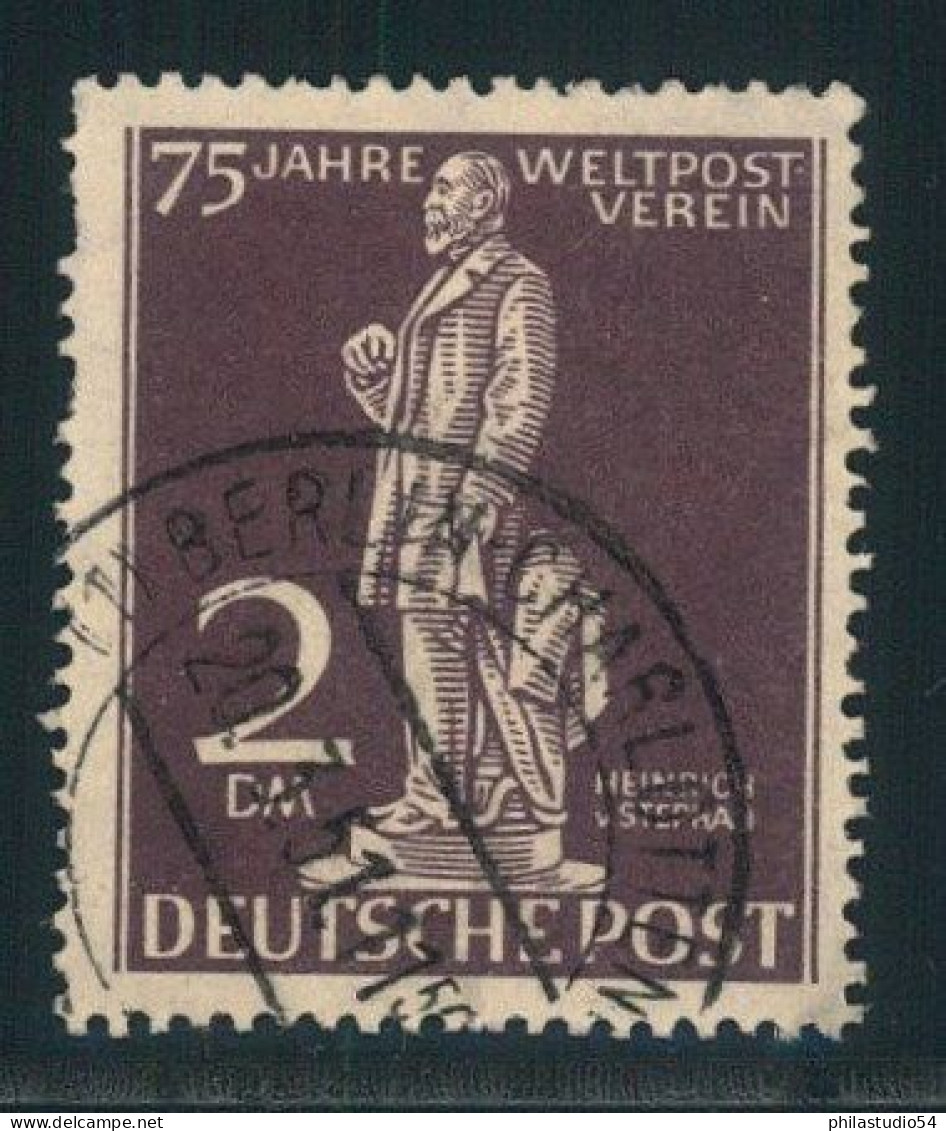 1949, 2 Mark Stephan Gebraucht Mit Plattenfehle V (500,- ME) - Used Stamps