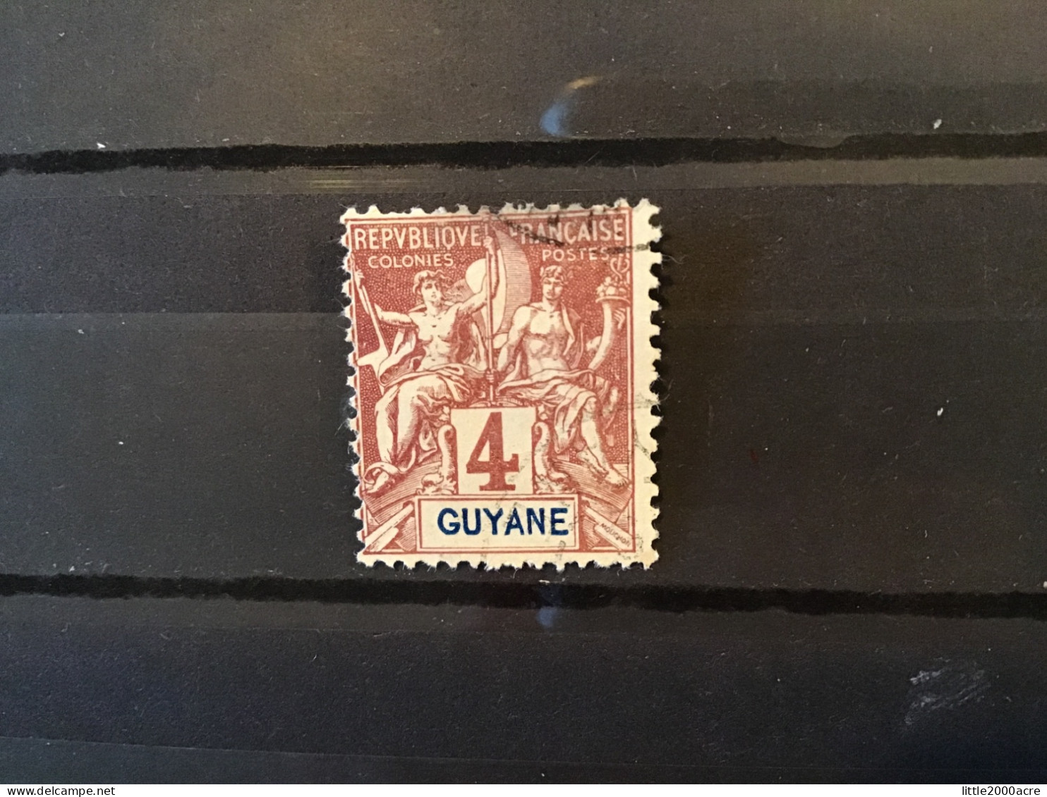 French Guiana/Guyana 1892 4c Brown Tablet Used SG 40 Yv 32 Sc 34 - Gebraucht