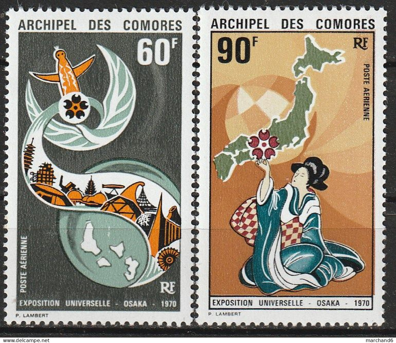 Comores Exposition Universelle D Osaka Poste Aérienne N°30/31 *neuf Charnière - Poste Aérienne