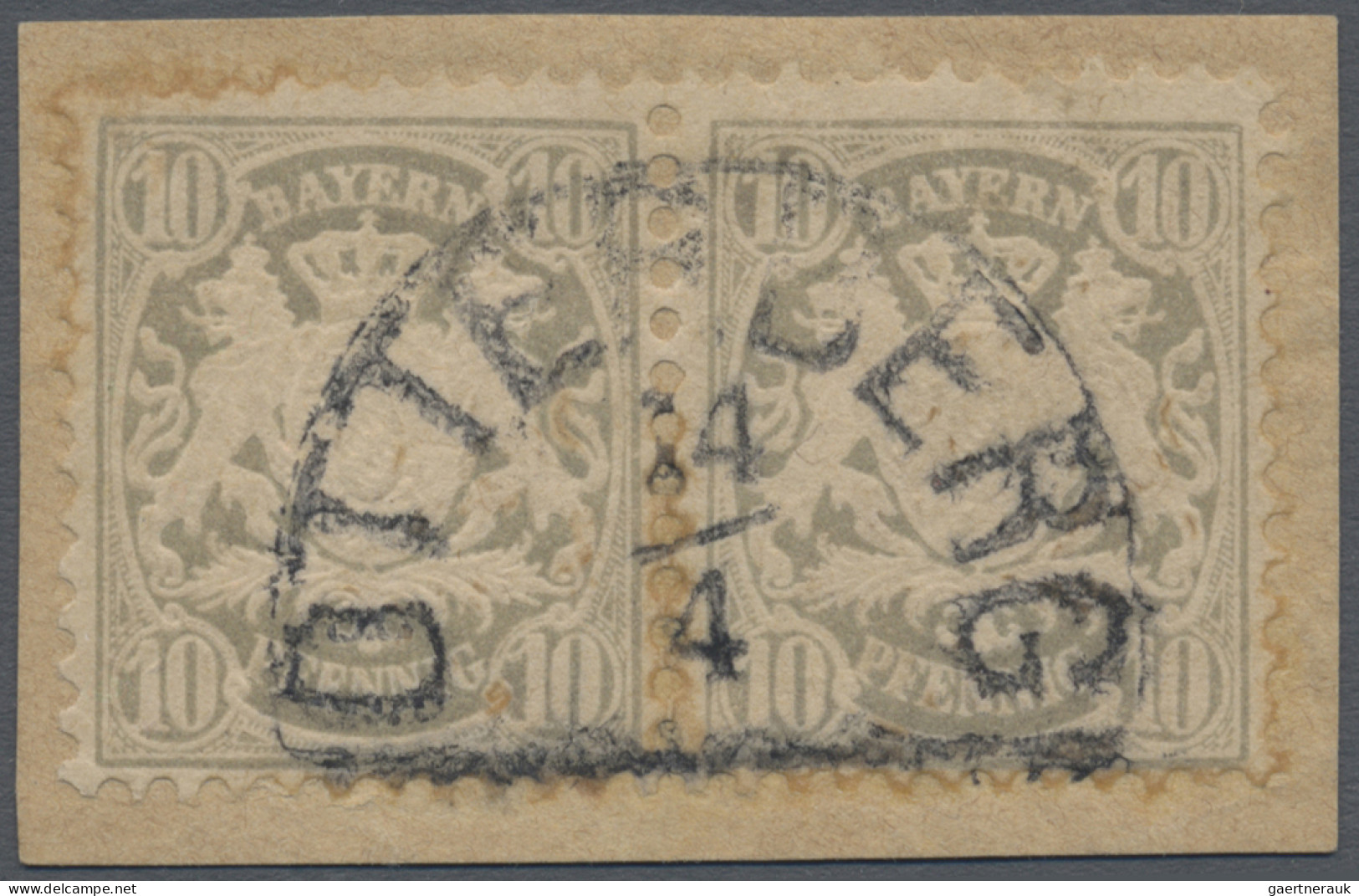 Bayern - Portomarken: 1883, 10 Pfg. Grau, Wz. "senkrechte Wellenlinien", Farbfri - Sonstige & Ohne Zuordnung