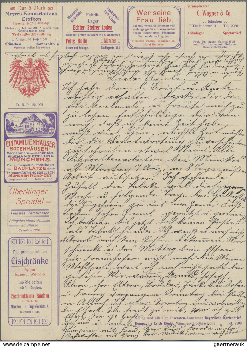 Bayern - Privatganzsachen: 1907, München, Anzeigenkartenbrief 5 Pfg. Wappen Mit - Other & Unclassified