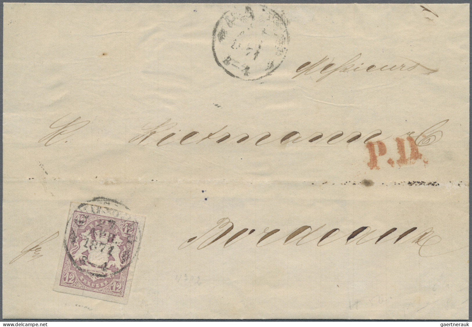 Bayern - Social Philately: KRIEGSUMLEITUNGEN BAYERN-SCHWEIZ-FRANKREICH 27.4.1871 - Sonstige & Ohne Zuordnung