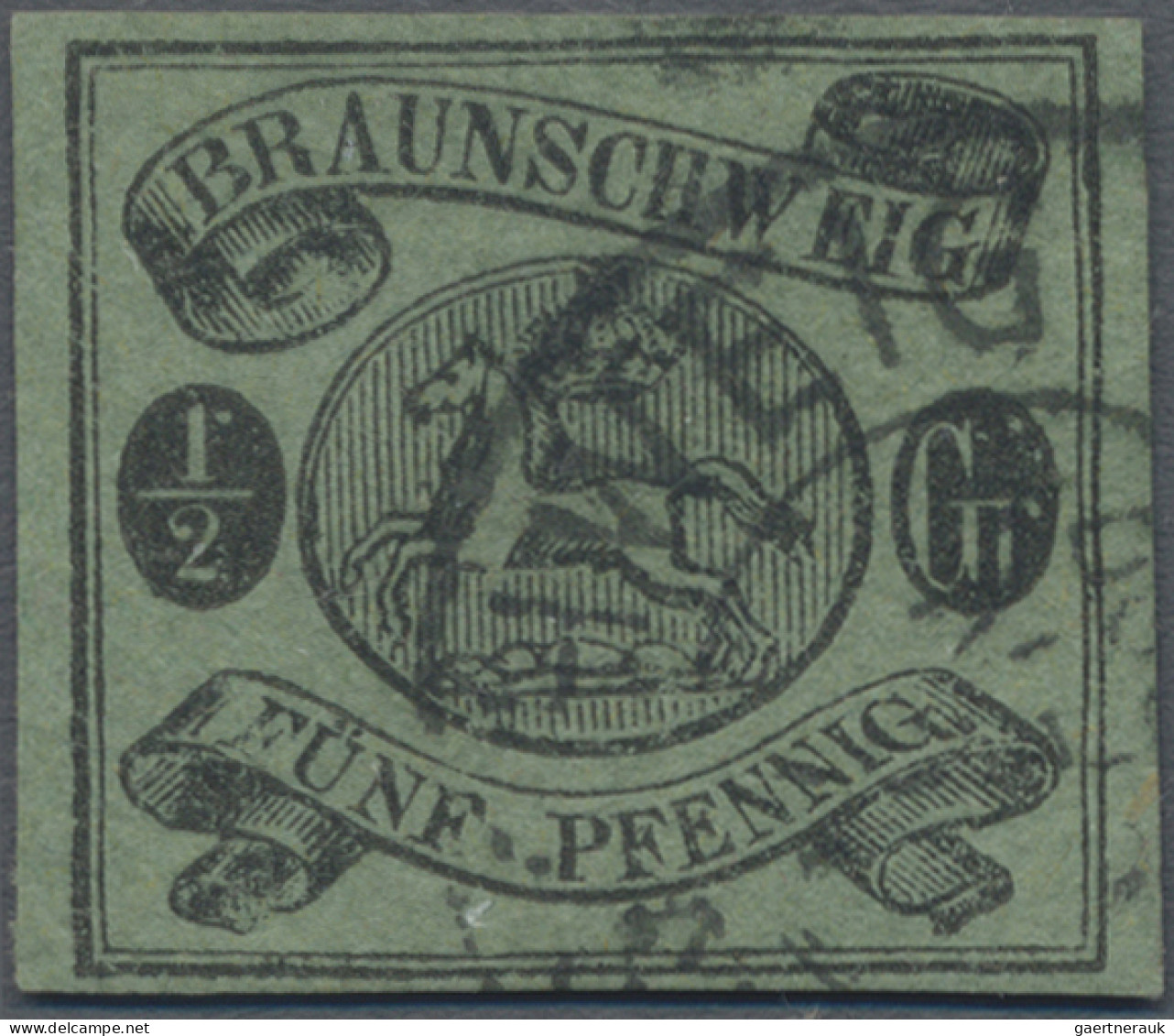 Braunschweig - Marken Und Briefe: 1863, 1/2 Gr / 5 Pf Wappen In Tadelloser, Voll - Braunschweig