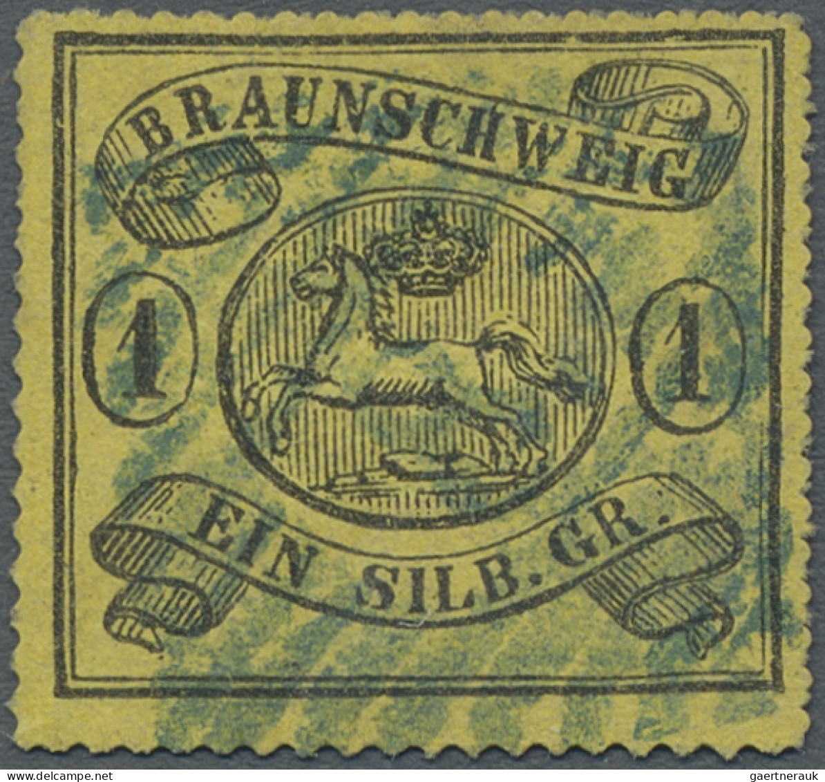 Braunschweig - Marken Und Briefe: 1864, VERSUCHSDURCHSTICH, 1 Sgr. Schwarz Auf L - Braunschweig