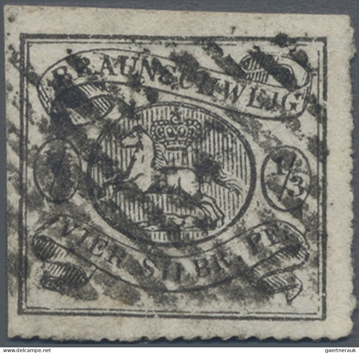 Braunschweig - Marken Und Briefe: 1864, 1/3 Sgr "Wappen" Mit Bogenförmigem Durch - Braunschweig