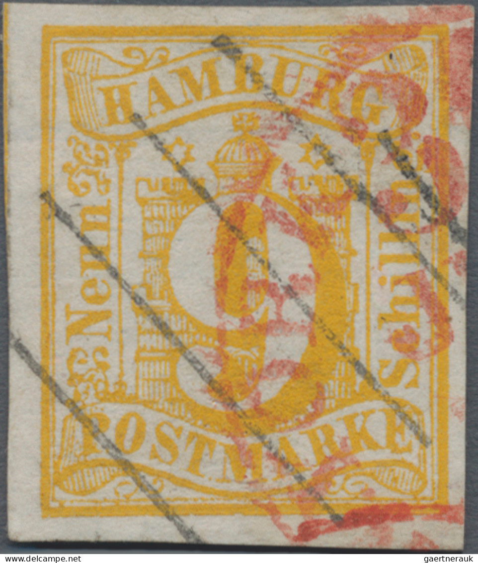 Hamburg - Marken Und Briefe: 1859, 9 S Orangegelb, Farbfrische Luxusstück, Allse - Hambourg