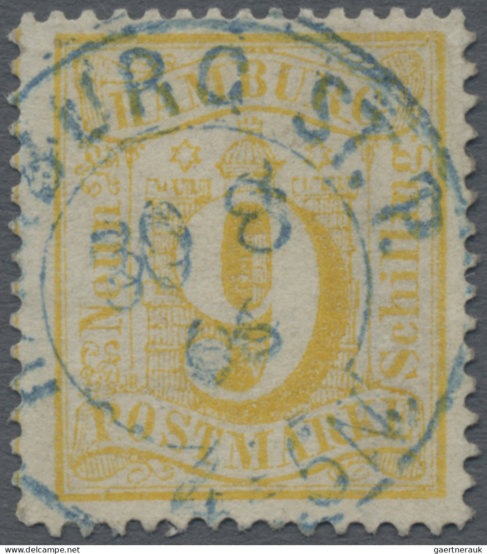 Hamburg - Marken Und Briefe: 1864, 9 Sch. Orangegelb, Idealer Blauer K 2 HAMBURG - Hamburg