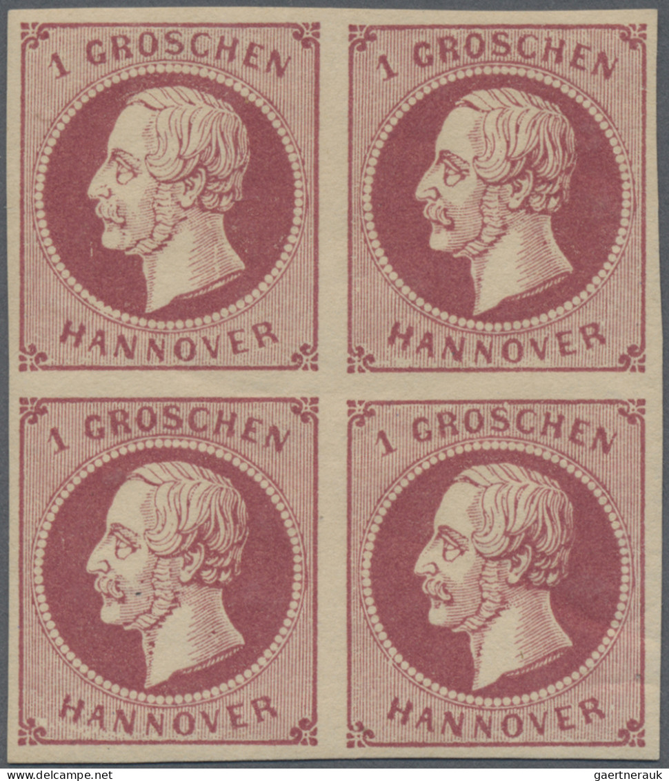Hannover - Marken Und Briefe: 1859, 1 Gr Dunkelrötlichkarmin, Grober Druck, Brei - Hannover