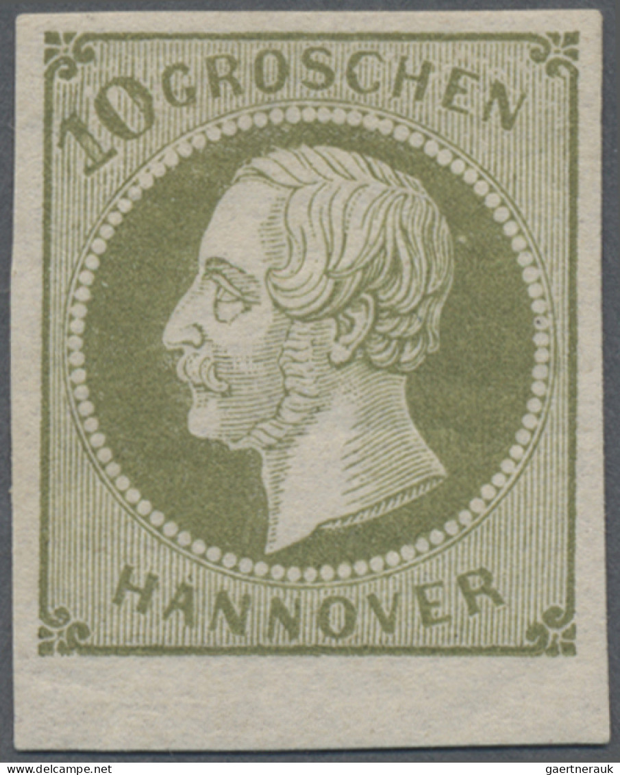 Hannover - Marken Und Briefe: 1861, 10 Gr Dunkelgrünlicholiv, Farbfrisches Und B - Hanovre