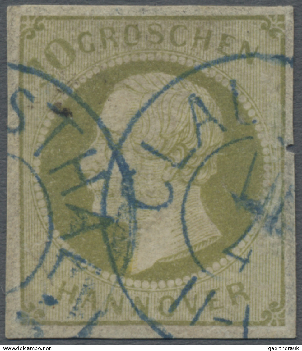 Hannover - Marken Und Briefe: 1861, Freimarke: König Georg V. 10 Gr Dunkelgrünli - Hanovre