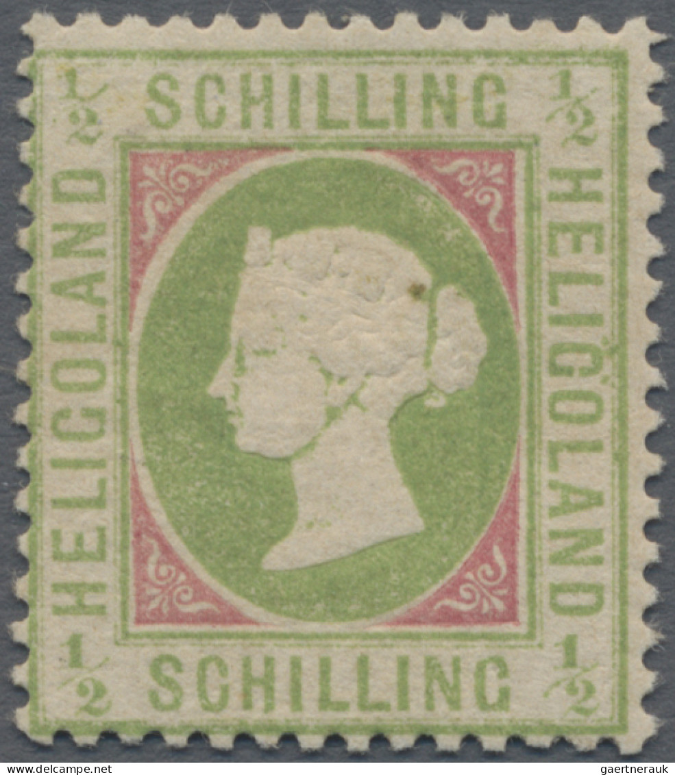 Helgoland - Marken Und Briefe: 1869, ½ S Hellgelbgrün (Druck Unscharf) / Rosarot - Héligoland