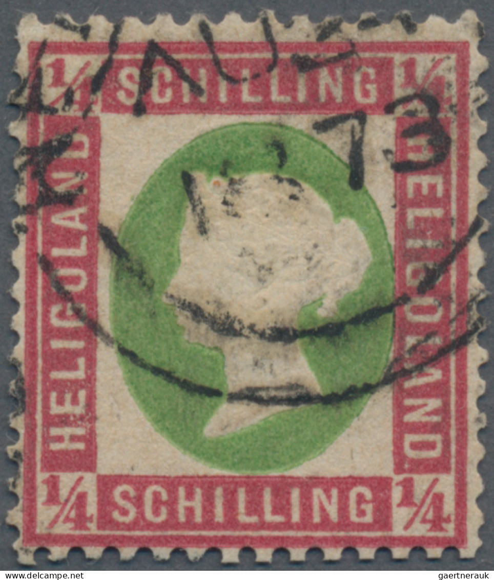 Helgoland - Marken Und Briefe: 1873, 1/4 Sch. Dunkelrotkarmin/lebhaftgelblichgrü - Héligoland