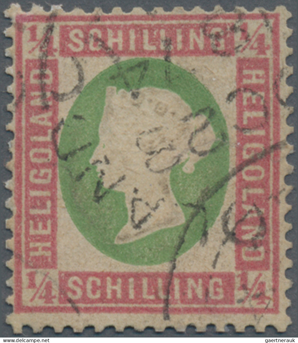 Helgoland - Marken Und Briefe: 1873, 1/4 Sch. Lilarosa, Mit Rundstempel (25% Auf - Héligoland