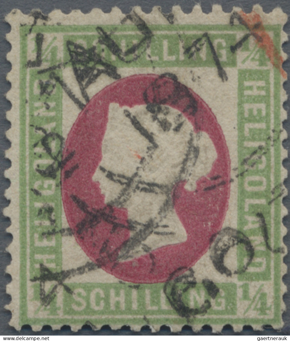 Helgoland - Marken Und Briefe: 1873, ¼ S "Fehldruck" Mit Rahmen Grün/Medaillon K - Helgoland