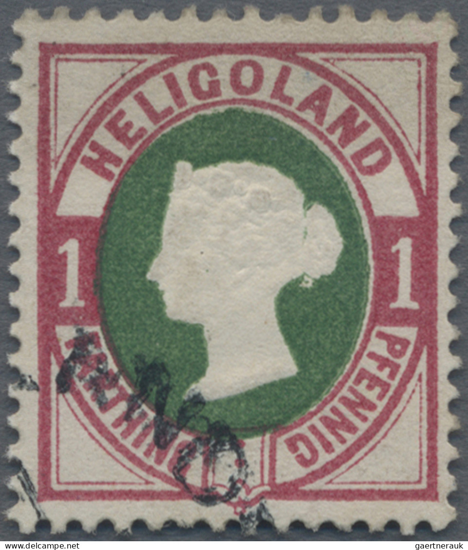 Helgoland - Marken Und Briefe: 1875, 1 Pf Lilakarmin/dunkelgrün, Farbfrisch Und - Héligoland