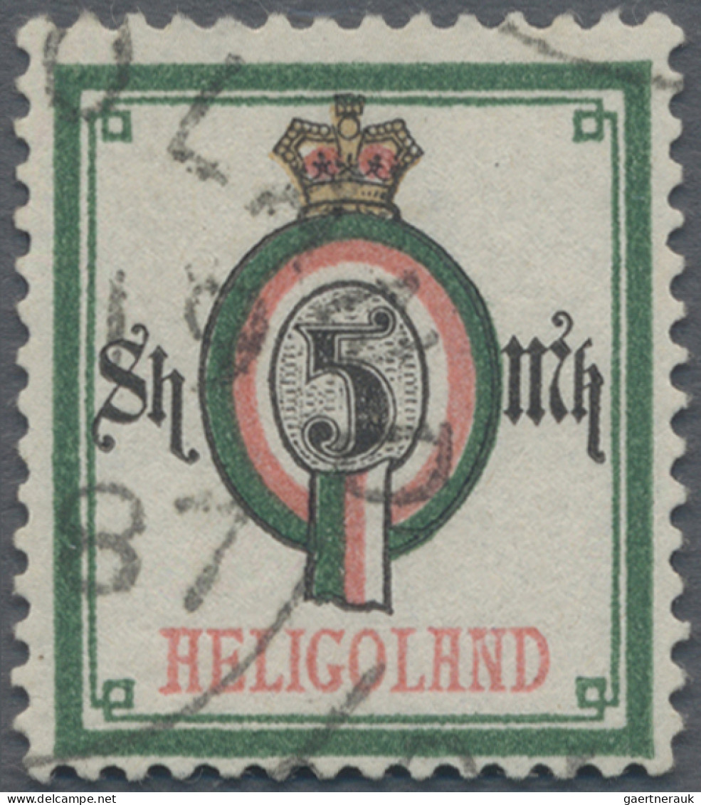 Helgoland - Marken Und Briefe: 1879, Ziffernausgabe 5 Sh / 5 M Blaugrün/mittelro - Heligoland