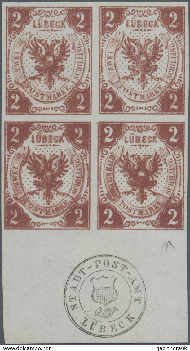 Lübeck - Marken Und Briefe: 1859, 2 S Rötlichbraun, FEHLDRUCK "ZWEI EIN HALB" Sc - Lubeck