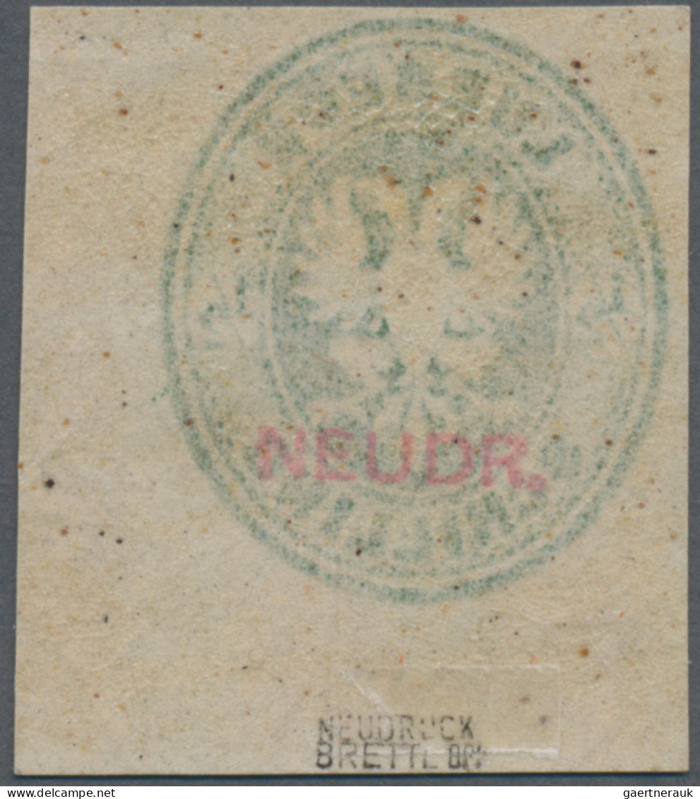 Lübeck - Marken Und Briefe: 1872, ½ S Dunkelgelblichgrün, Geschnittener Neudruck - Lübeck