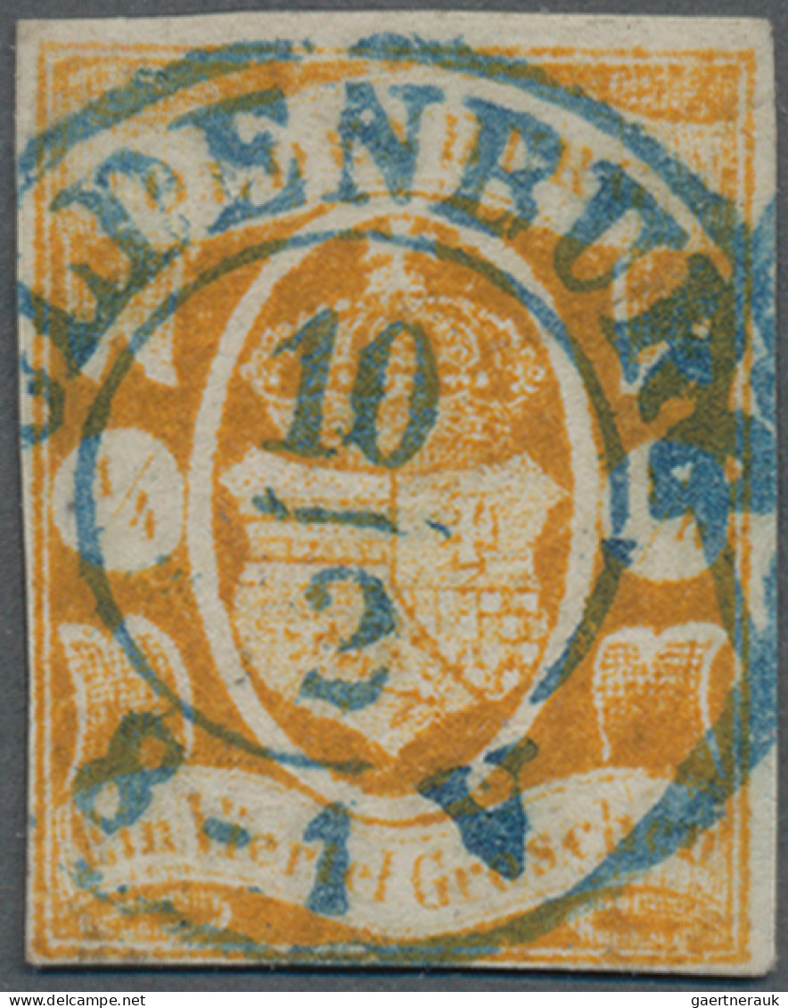 Oldenburg - Marken Und Briefe: 1861, 1/4 Gr. Gelborange, Farbfrisch, Allseits Vo - Oldenbourg