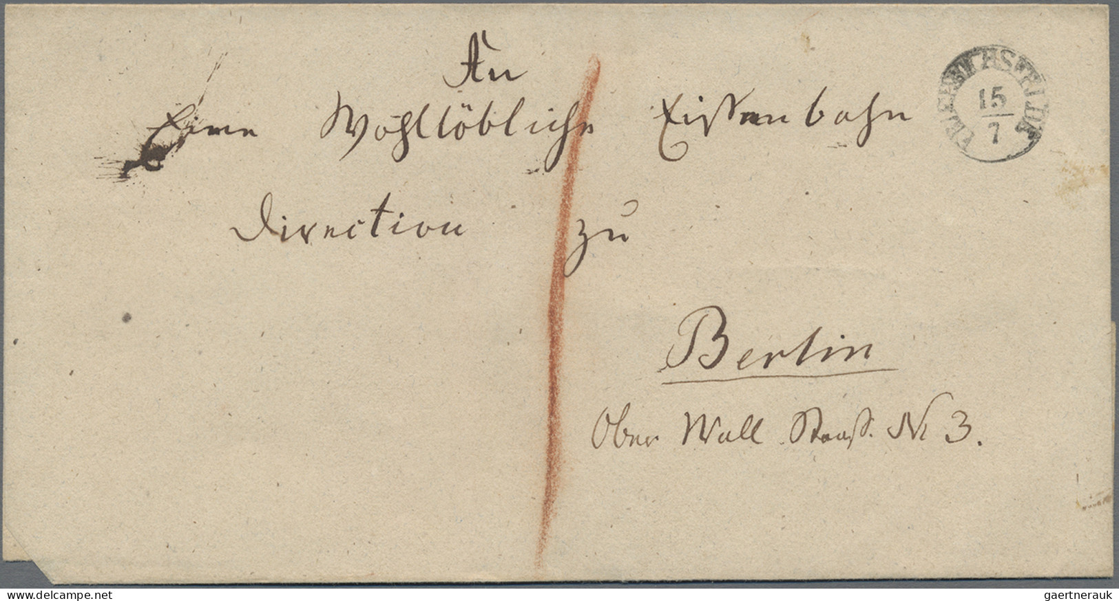 Preußen - Vorphilatelie: 1829/1839, "FRIEDRICHSFELDE 15.7." (Berlin). K1 Der Vor - Prephilately