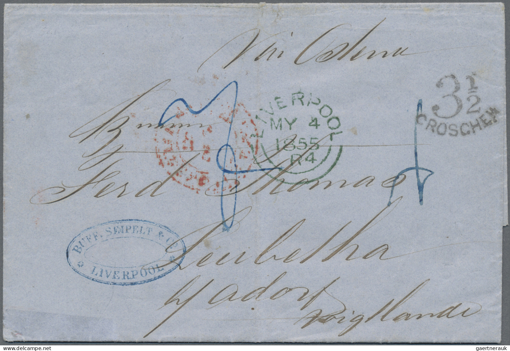 Preußen - Vorphilatelie: 1855, INCOMING MAIL, Firmen-Brief Aus "LIVERPOOL MY 4 1 - [Voorlopers