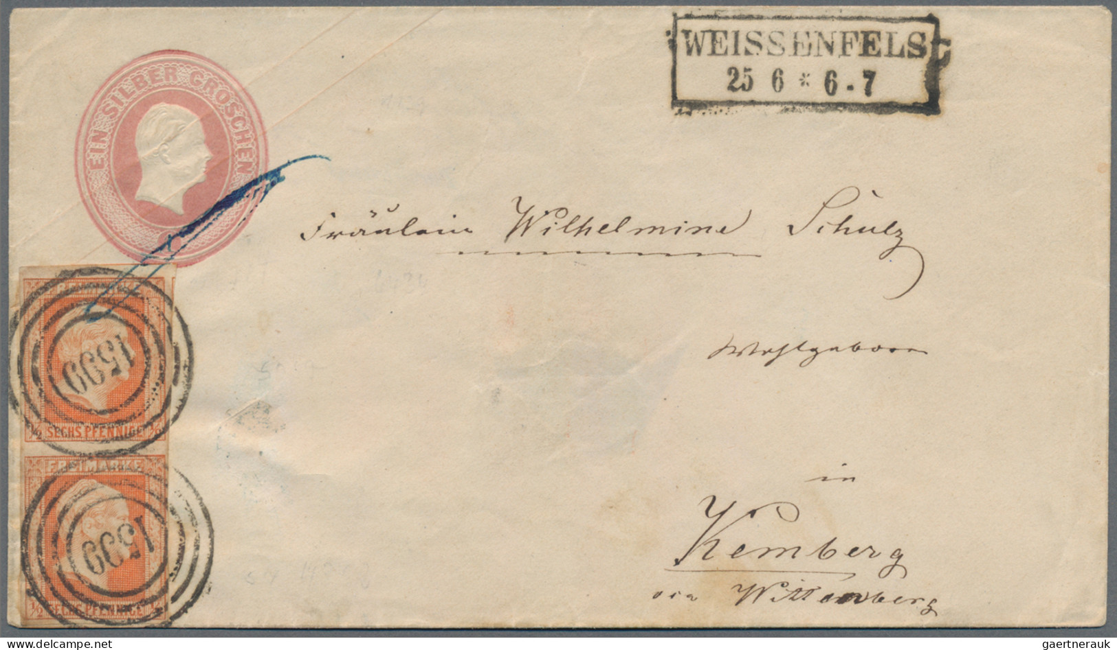Preußen - Marken Und Briefe: 1850, 1/2 Sgr. Rotorange, Senkrechtes Paar, Vollran - Sonstige & Ohne Zuordnung