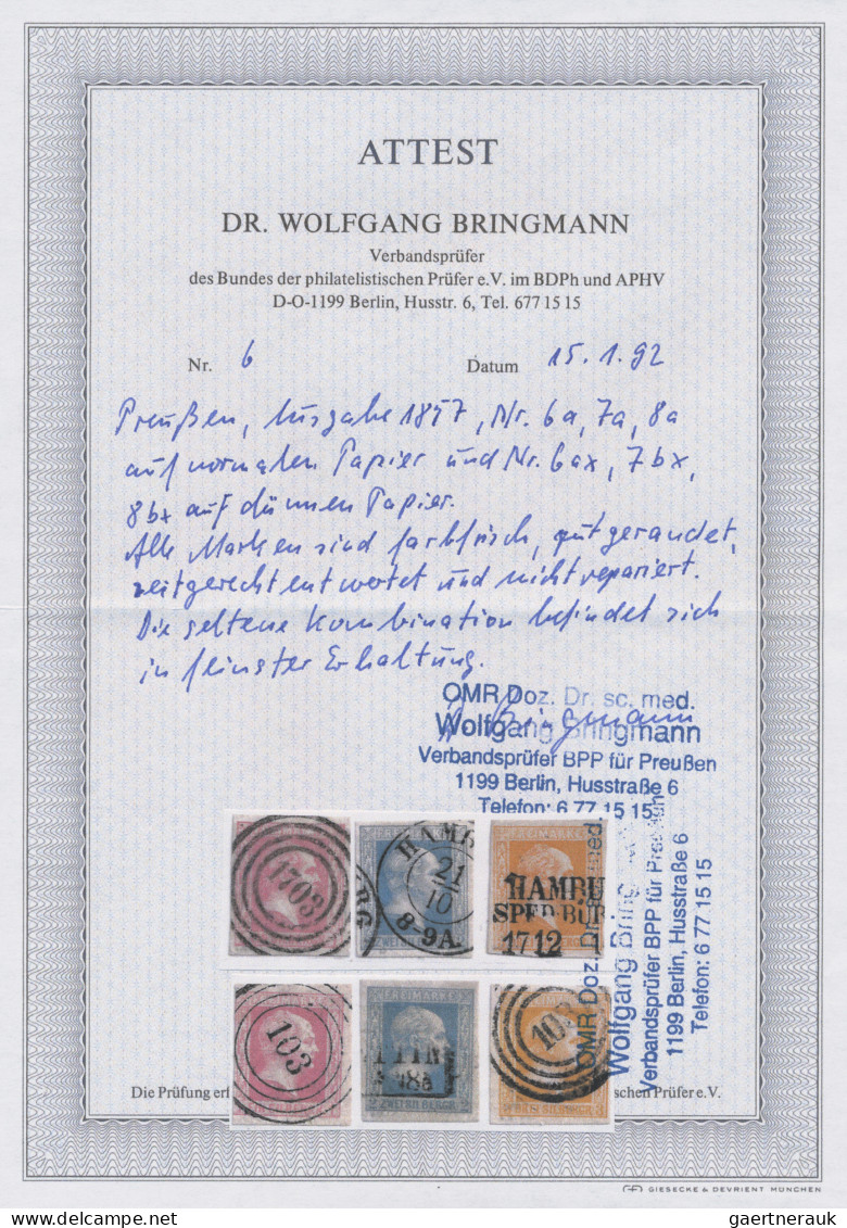 Preußen - Marken Und Briefe: 1857, 1 Sgr., 2 Sgr. Und 3 Sgr. Je Auf Normalen Bzw - Other & Unclassified