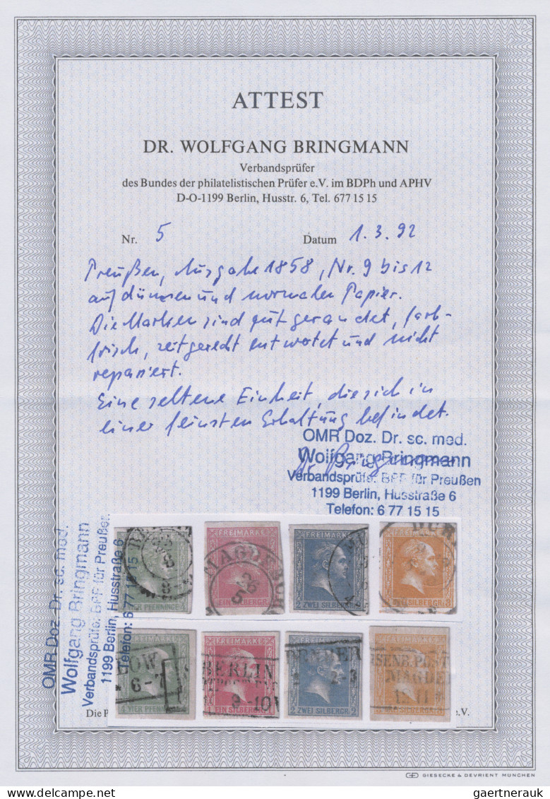 Preußen - Marken Und Briefe: 1858, 4 Pfg., 1 Sgr., 2 Sgr. Bzw. 3 Sgr. Je Auf Nor - Sonstige & Ohne Zuordnung