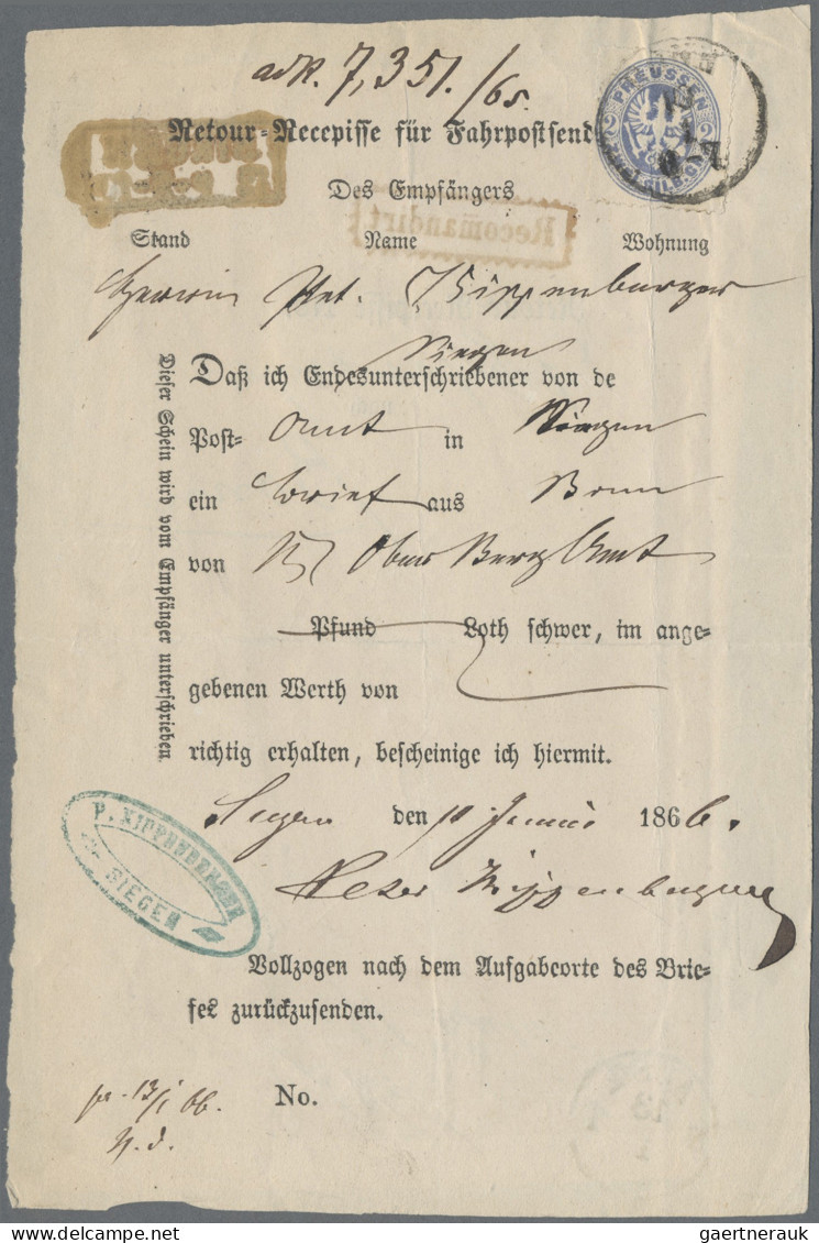 Preußen - Marken Und Briefe: 1861, Wappen 2 Sgr. Ultramarin Als Einzelfrankatur - Autres & Non Classés