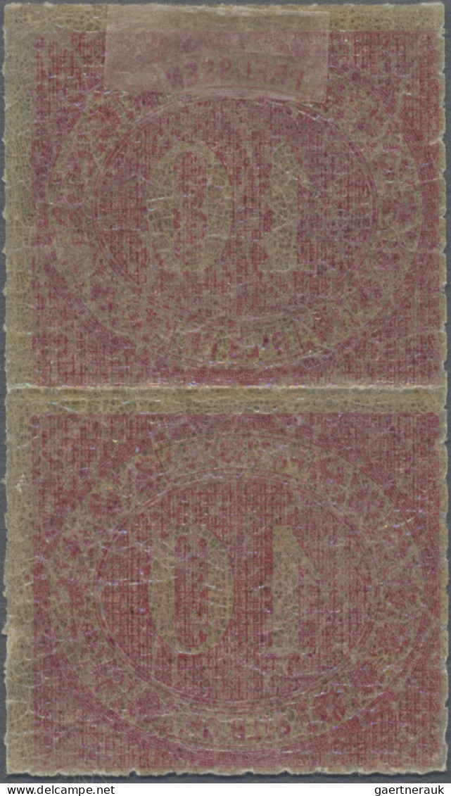 Preußen - Marken Und Briefe: 1866, 10 Sgr Rosarot, Senkrechtes Pracht-Paar, Farb - Other & Unclassified
