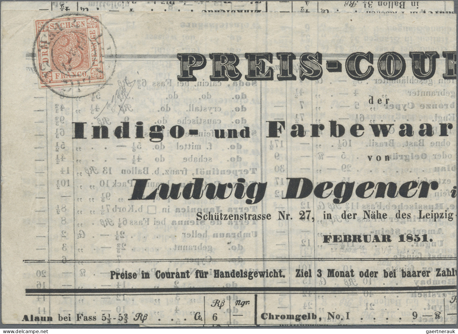 Sachsen - Marken Und Briefe: 1850, 3 Pfge Bräunlichrot, Von Platte II, Position - Sachsen