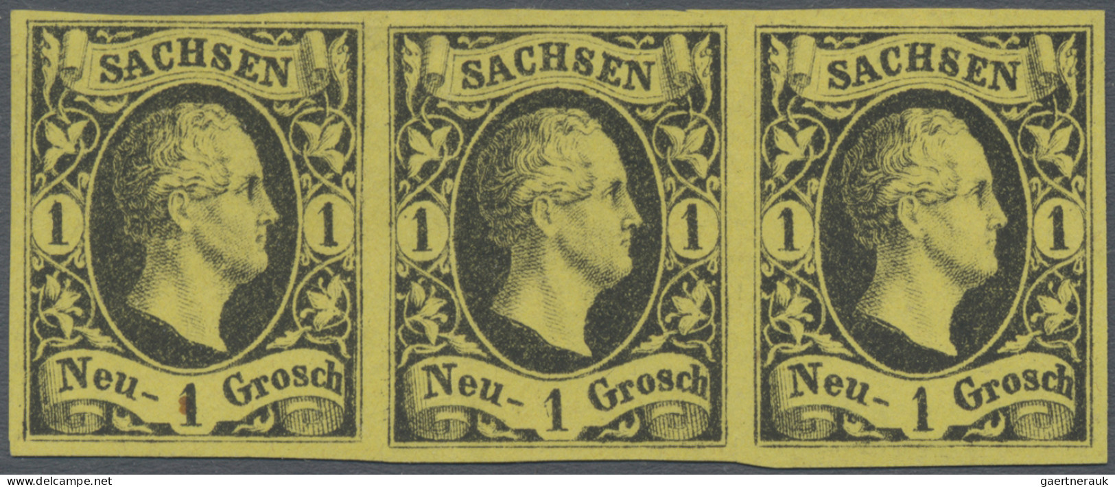 Sachsen - Marken Und Briefe: 1851, August 1 Ngr. Schwarz Auf Mittelgelb, Probedr - Saxe