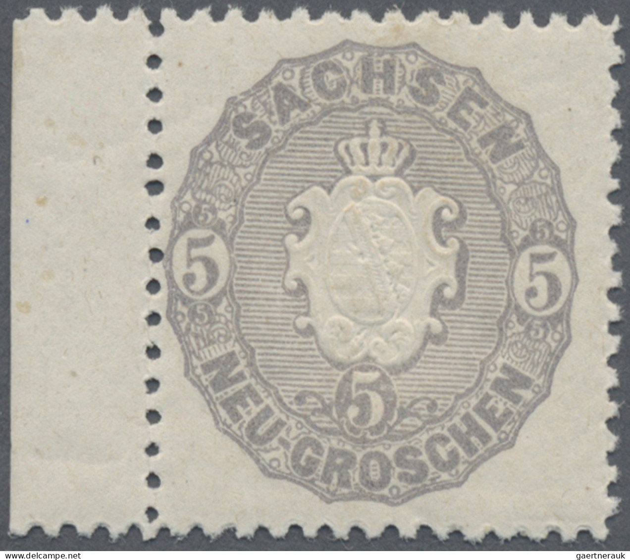 Sachsen - Marken Und Briefe: 1867, 5 Ngr Türkisgrau, Sauber Gezähntes, Postfrisc - Sachsen