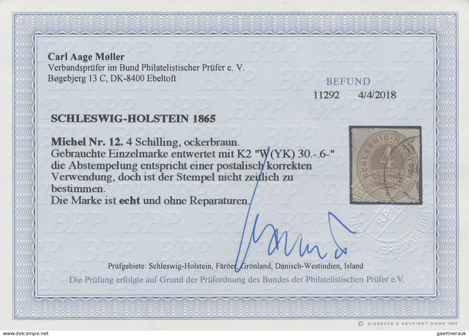 Schleswig-Holstein - Marken Und Briefe: 1865, Ziffer Im Oval, 4 S Ockerbraun, En - Andere & Zonder Classificatie