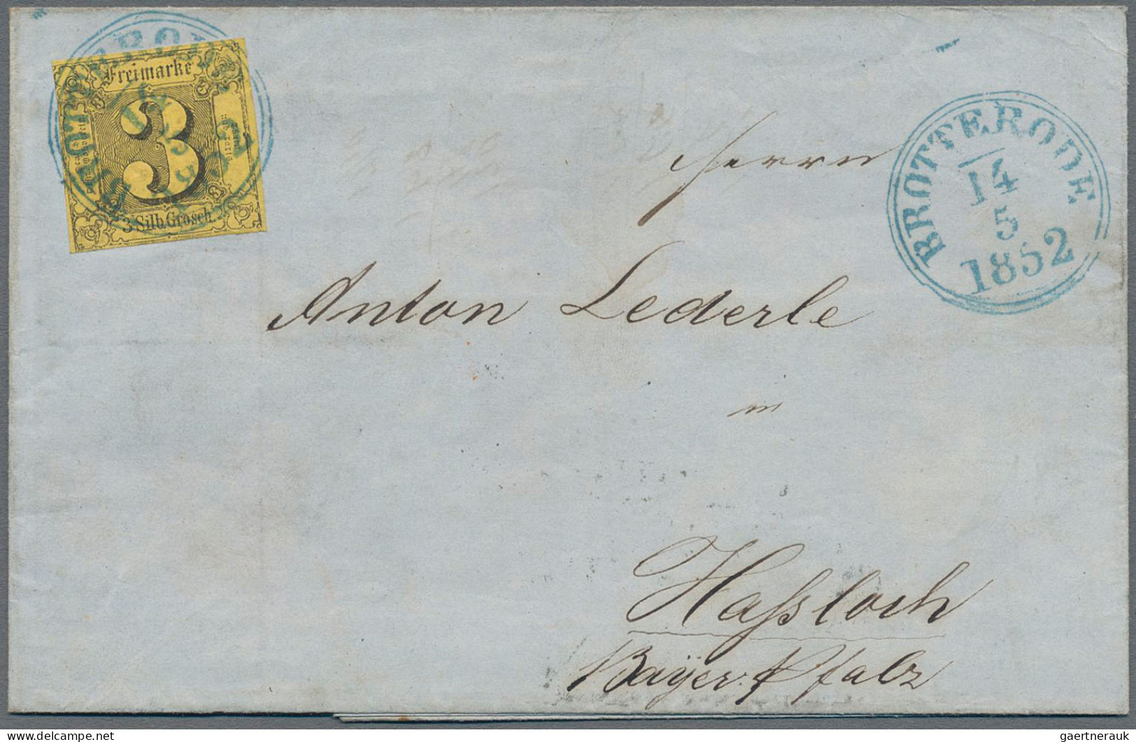 Thurn & Taxis - Marken Und Briefe: 1852, 3 Sgr. Schwarz Auf Gelb, Farbfrisches E - Sonstige & Ohne Zuordnung