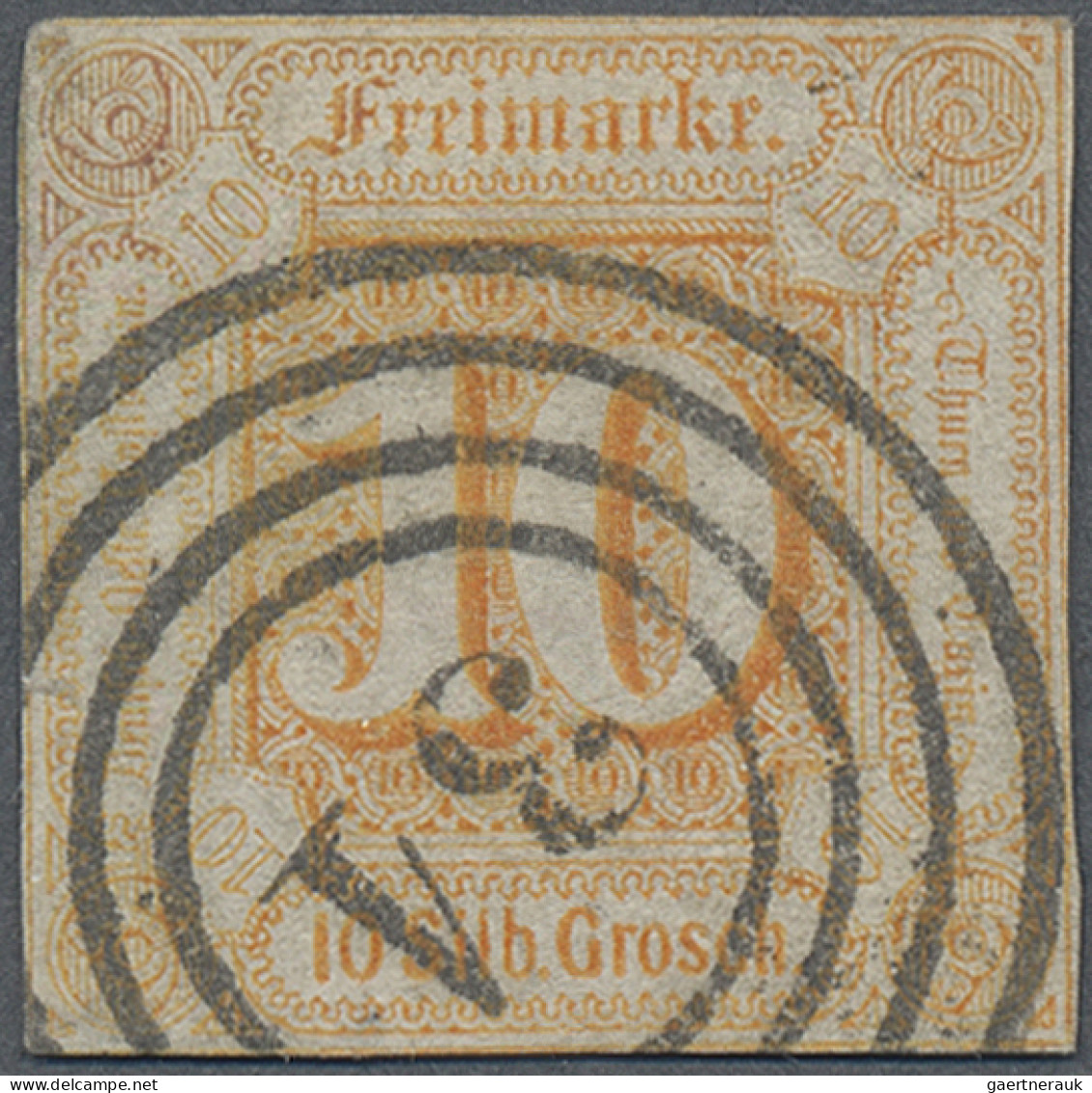 Thurn & Taxis - Marken Und Briefe: 1859, 10 Sgr. Orange, Farbfrisch, üblich Gera - Other & Unclassified