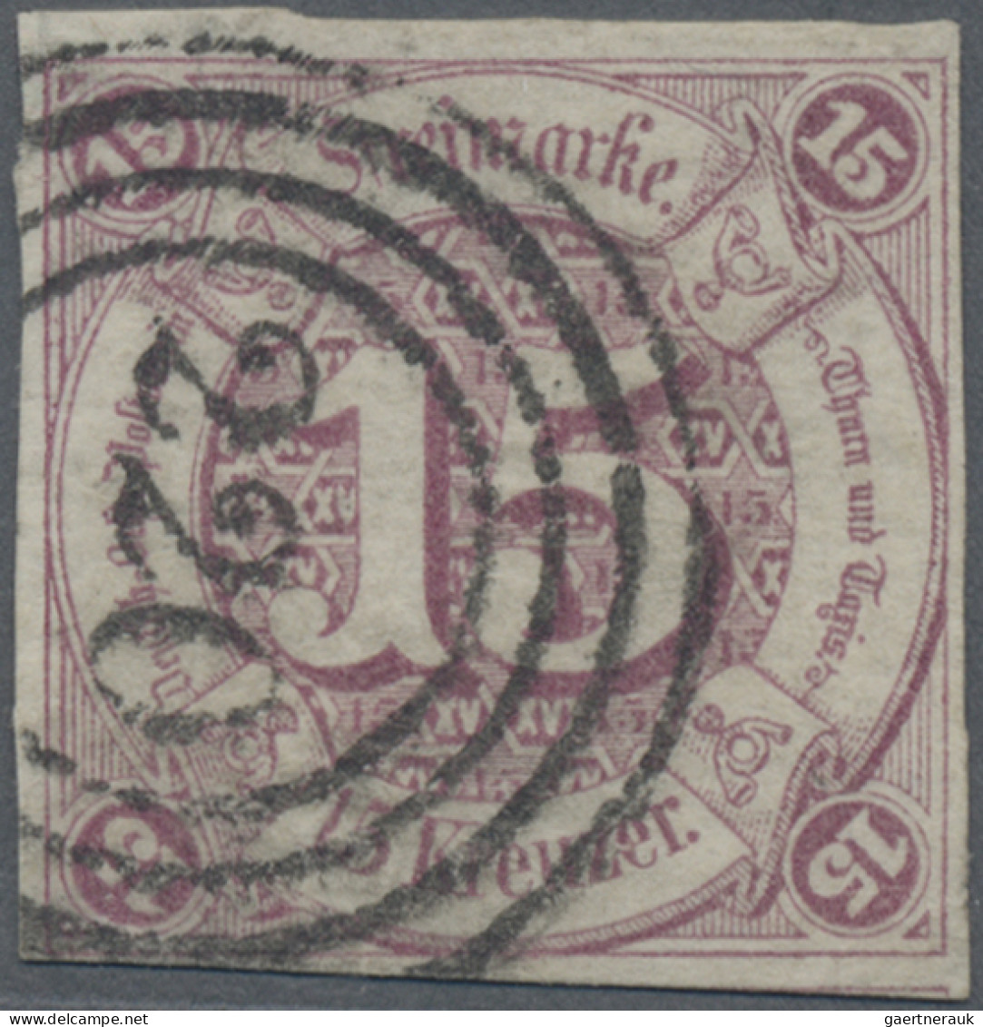 Thurn & Taxis - Marken Und Briefe: 1859, 15 Kr Braunpurpur, Voll- Bis Breitrandi - Autres & Non Classés