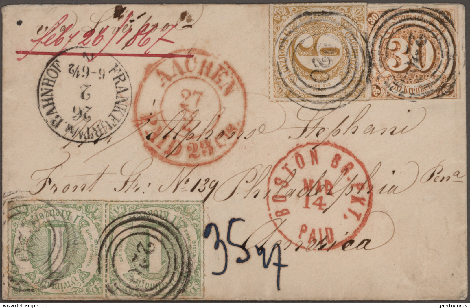 Thurn & Taxis - Marken Und Briefe: 1859/1866: 30 Kr Orange In Teils Breitrandige - Sonstige & Ohne Zuordnung