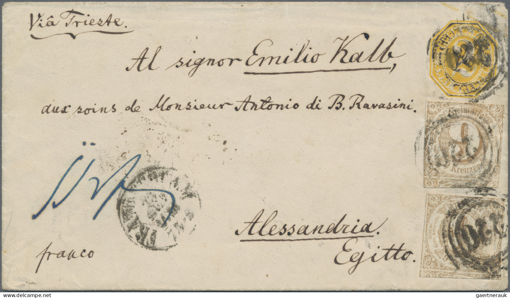 Thurn & Taxis - Marken Und Briefe: 1862, 9 Kr. Ockerbraun, Zwei Exemplare, Berüh - Autres & Non Classés