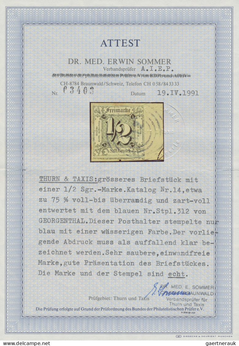 Thurn & Taxis - Nummernstempel: "312" (Georgenthal) In BLAU, Außergewöhnlich Kla - Other & Unclassified