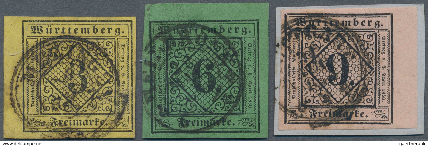 Württemberg - Marken Und Briefe: 1851, 3 Kr. Schwarz Auf Hellgelb, 6 Kr. Schwarz - Other & Unclassified