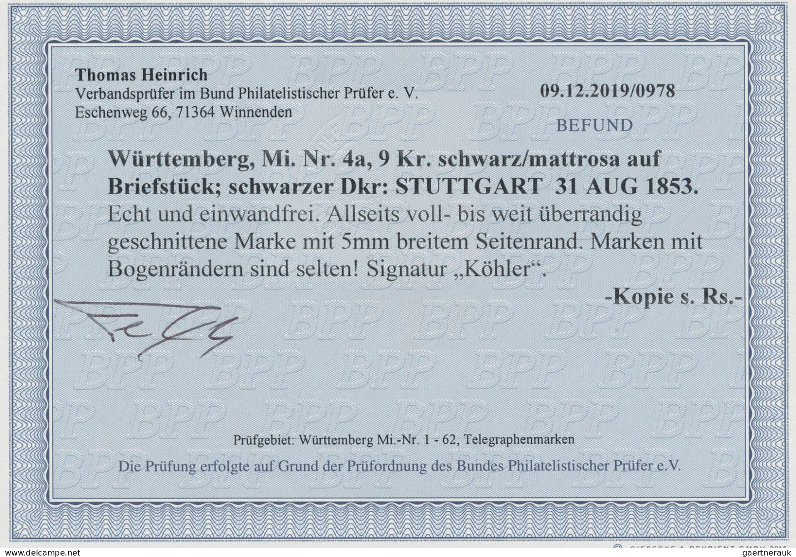 Württemberg - Marken Und Briefe: 1851, 3 Kr. Schwarz Auf Hellgelb, 6 Kr. Schwarz - Sonstige & Ohne Zuordnung