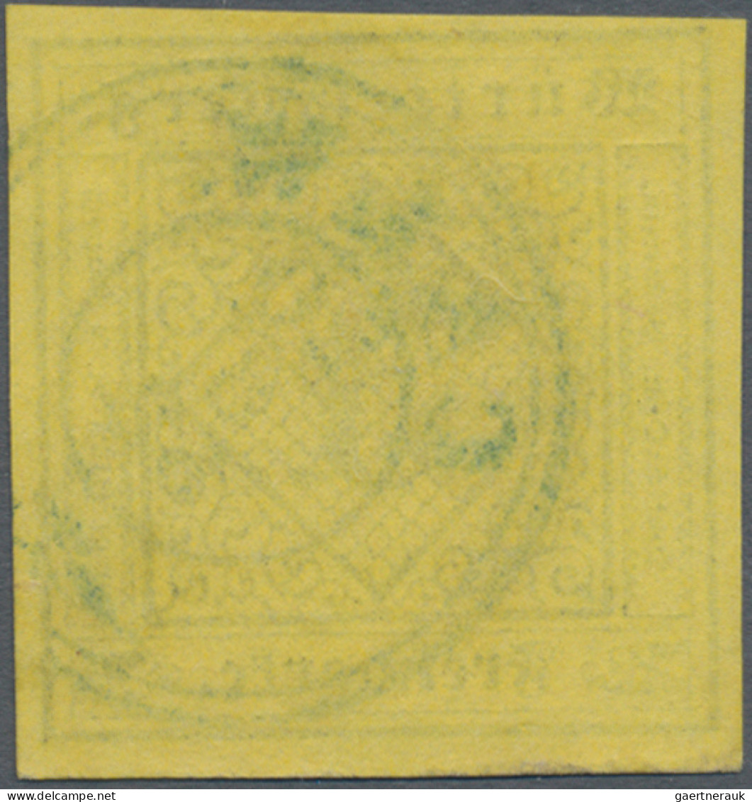 Württemberg - Marken Und Briefe: 1851, 3 Kr. Schwarz Auf Dunkelgelb, Zwei Exempl - Other & Unclassified