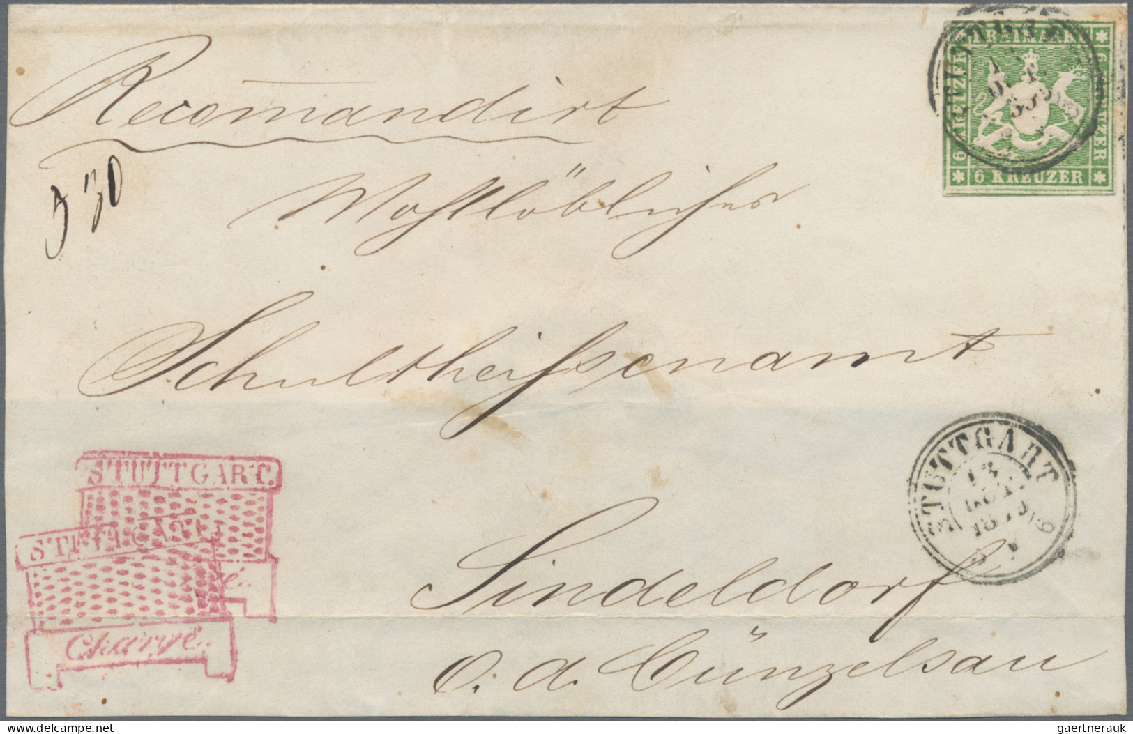 Württemberg - Marken Und Briefe: 1857, 6 Kr. Gelblichgrün, Tadellos, Als Einzelf - Autres & Non Classés