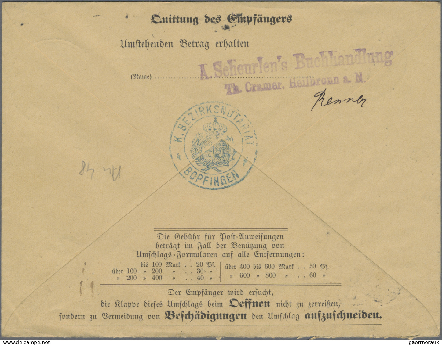 Württemberg - Postanweisungen: 1904, 2 Verschiedene Postanweisungs-GA-Umschläge - Andere & Zonder Classificatie
