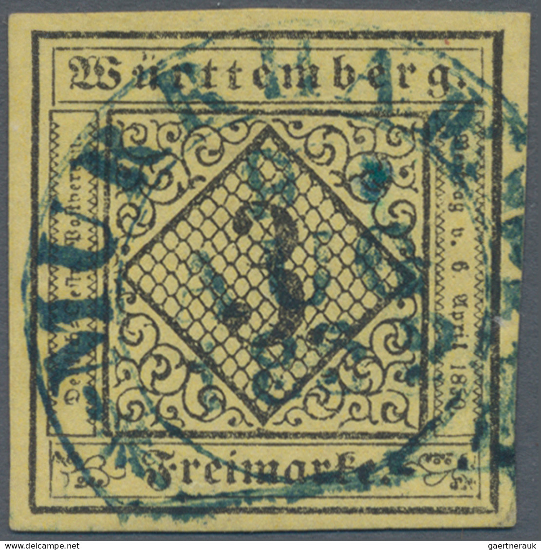 Württemberg - Stempel: MURRHARDT, Steigbügelstempel Schwarz Bzw. Blau Auf 3 Kr., - Autres & Non Classés